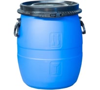 Бочка BlackWeld п/э 48л. круглая, с крышкой и обручем, с ручками синий 145151