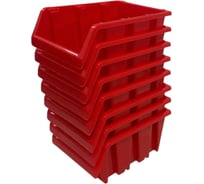 Набор лотков JETTOOLS для метизов, 225x155x120 мм, 12 шт, красный, с планкой 350 мм, 6 шт ЛК-225-12