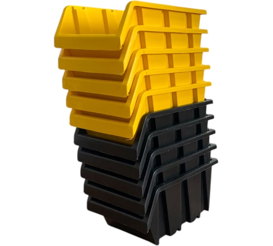 Лоток JETTOOLS 150x95x70 для метизов 20 шт желтый 10шт + черный 10шт ЛЖ-ЛЧ-150 наб20