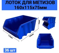 Лоток JETTOOLS 160x115x75 для метизов 36 шт синий ЛМ-160 наб36