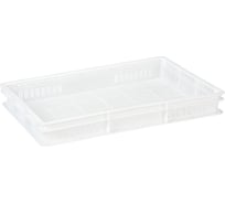 Ящик полимерный Тара.ру 600x400x75 перф. натуральный мороз 35656