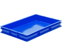 Ящик полимерный Тара.ру 600x400x75 сплошной синий 35653