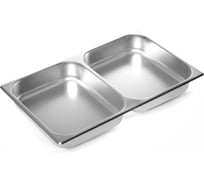 Гастроемкость Luxstahl 1/1x2,5'' 530x325x65 двухсекционная [125731] га100