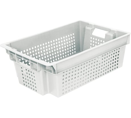 Ящик пищевой ОАО "ПОЛИМЕР" дно сплошное 600x400x200(цвет: белый, м/с) 7930174550038