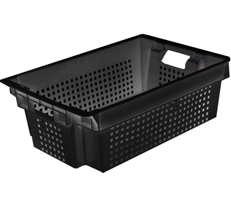 Ящик пищевой ОАО "ПОЛИМЕР" дно сплошное 600x400x200(цвет: черный) 7930174550021