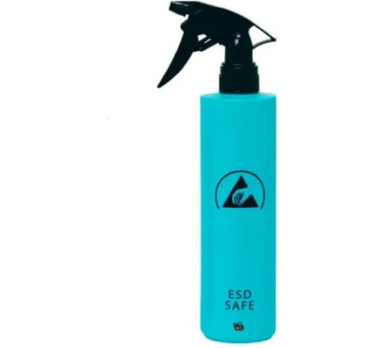 Антистатическая бутылка Clean Control Tech 250 мл со спреем дозатором голубая Е816-1 1