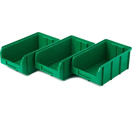 Пластиковый ящик СТЕЛЛА-ТЕХНИК комплект 3 штуки V-3-К3-зеленый
