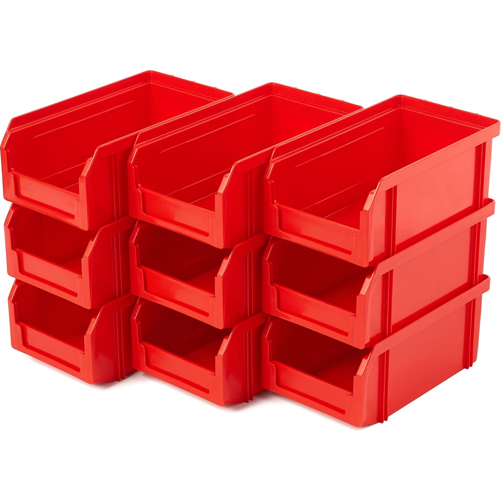 Пластиковый ящик СТЕЛЛА-ТЕХНИК комплект 9 штук V-1-К9-красный ...