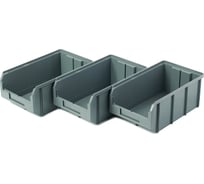 Пластиковый ящик СТЕЛЛА-ТЕХНИК комплект 3 штуки V-3-К3-серый