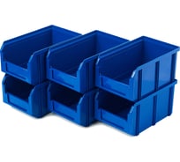 Пластиковый ящик СТЕЛЛА-ТЕХНИК, комплект 6 штук, V-2-К6-синий