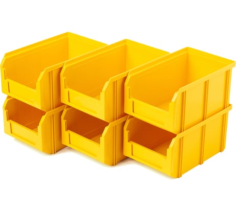Пластиковый ящик СТЕЛЛА-ТЕХНИК комплект 6 штук V-2-К6-желтый