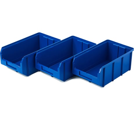 Пластиковый ящик СТЕЛЛА-ТЕХНИК комплект 3 штуки V-3-К3-синий
