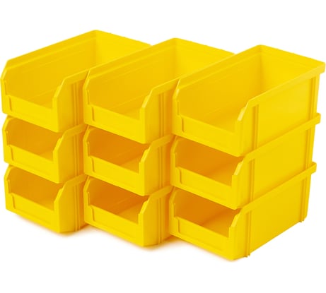 Пластиковый ящик СТЕЛЛА-ТЕХНИК комплект 9 штук V-1-К9-желтый
