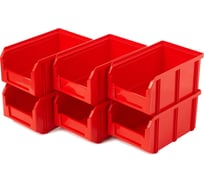 Пластиковый ящик СТЕЛЛА-ТЕХНИК комплект 6 штук V-2-К6-красный