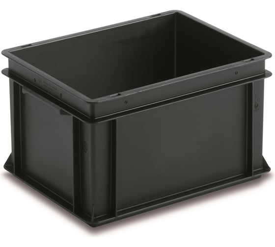 Пластиковый контейнер Georg Utz RAKO 400x300x220 мм; антистатический ESD цвет черный W3-204P-0.EL.0170 1
