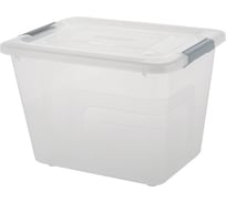 Ящик PLAST TEAM п/п 381х290х273 18л, для хранения, с крышкой, на клипсах, цв. натуральный 38105