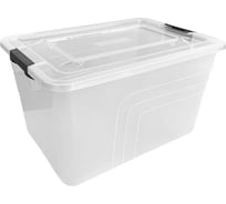 Ящик Blocker п/п 305х215х184 8л, для хранения, с крышкой, на клипсах, натуральный 38110