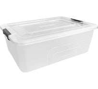 Ящик Blocker п/п 305х215х116 5л, для хранения, с крышкой, на клипсах, натуральный 38109