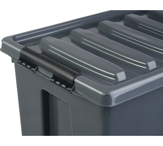 Ящик с крышкой Rox Box PRO, 36 л, особопрочный, антрацитовый 036-00.76
