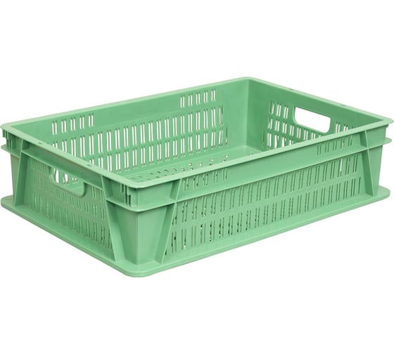 Ящик п/э 600х400х150 с перфорацией цв. зелёный Тара.ру 01926 1