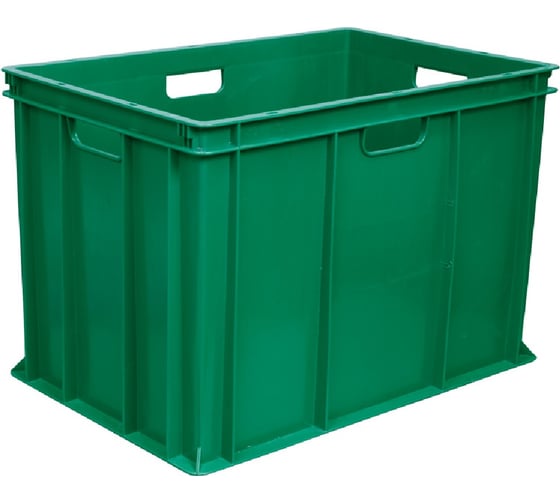 Ящик п/э 600х400х410 сплошной зеленый Тара.ру 11548 1