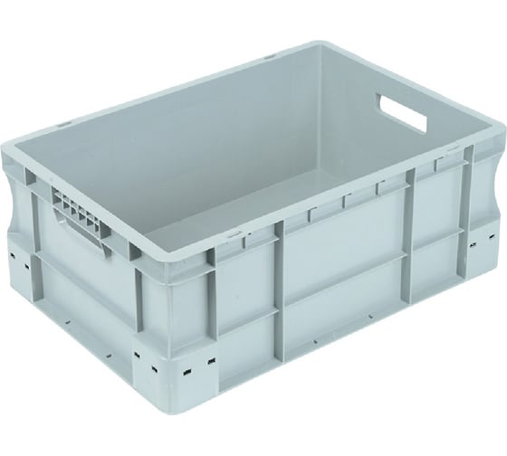Ящик п/п 600х400х230 с ручками, усиленное дно цв. серый Sembol Plastik 31783 1