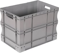 Ящик п/п 600х400х435 с ручками, усиленное дно, стенки цв. серый Sembol Plastik 31785