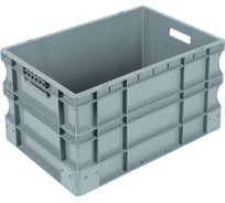 Ящик п/п 600х400х330 сплошной с ручками, цв. серый Sembol Plastik 29464