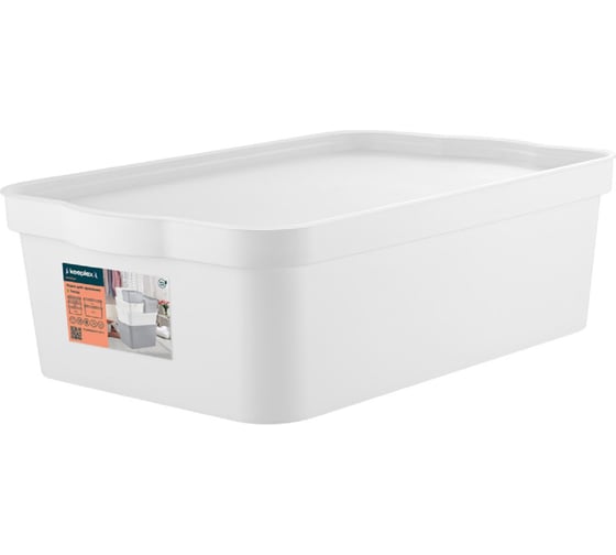 Ящик п/п 452х298х140 14л. для хранения, с крышкой, вкладываемый цв. белый Blocker 36165 1