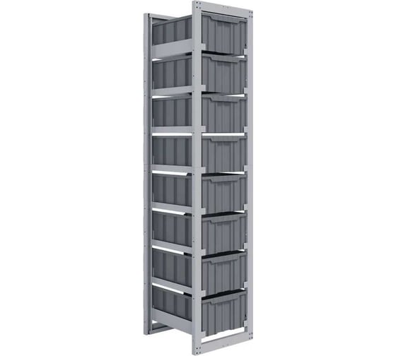 Стеллаж односекционный с направляющими Стелла-техник CP-4-1-серый 1