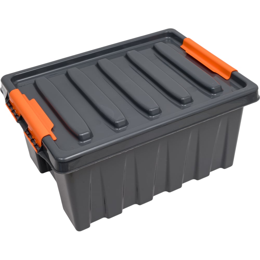 Ящик п/п Rox Box 415х300х195 мм с крышкой и клипсами PRO, 16 л. цв