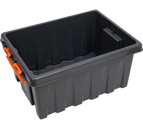 Ящик п/п Rox Box 415х300х195 мм с крышкой и клипсами PRO, 16 л. цв антрацит 25339