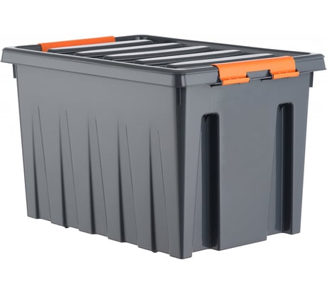 Особопрочный контейнер HONEYCOMB серии PRO 70 л, с крышкой, серый M-070Д-00.76new
