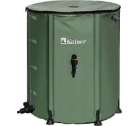 Бочка для воды Kolner KWB 200G 200 л, с краном и крышкой, ПВХ, зеленая, УФ-защита 8091100340