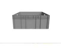 Пластиковый ящик (евроконтейнер) Дигрус 800х600х320 серый с усиленным дном открытые ручки ЯС-ЕС8632.3-С/Д