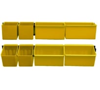 Набор лотков для метизов Jetservice Jetsystem 70х53х50мм 4шт + 107х60х50мм 4шт с планкой 350мм 2шт желтый ЛЖ-102-8