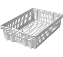 Ящик полимерный Тара.ру 600х400х152,5 хлебный перфорированный натуральный мороз 41267