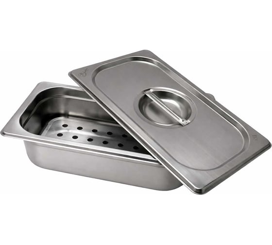 Гастроемкость ТТ-Урал GN 1/3 100 мм с крышкой и дренажом, нержавеющая сталь УТ-00021199+крышка+дренаж