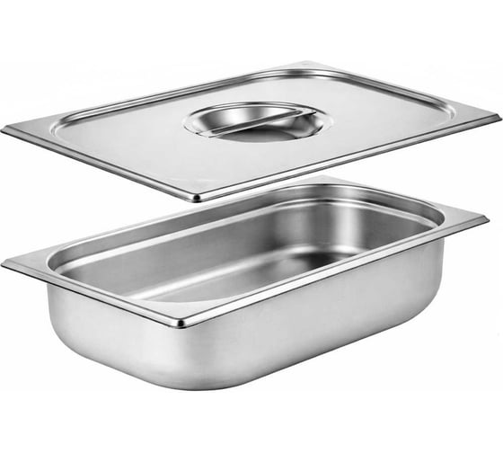 Гастроемкость ТТ-Урал GN 2/3-100 мм с крышкой, нержавеющая сталь УТ-00021194+крышка