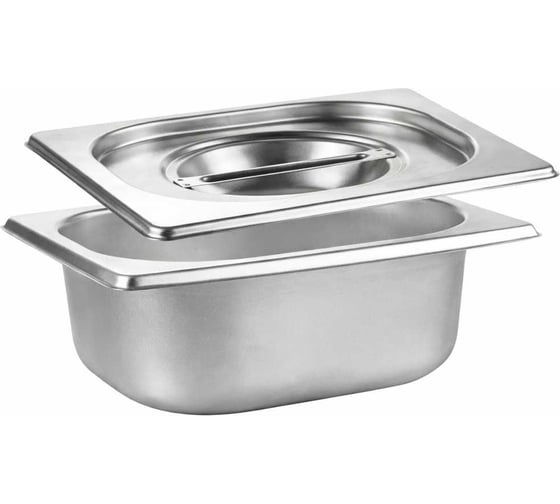 Гастроемкость ТТ-Урал GN 1/6 65 мм с крышкой, нержавеющая сталь УТ-00010413+крышка