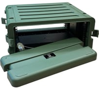 Кейс рэковый 6 юнитов на колесах с ручкой ударопрочный DGCASE IP54, 485x483x275 DGCASE@RACK6UW-olive