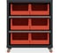 Кассетница система хранения IRONMEBEL Модуль бокс 300 с красными ящиками 300х225х150 (12.412), на мобильном основании M-MBOX3-1-1241-R-mob 5
