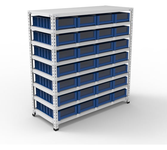 Стеллаж HONEYCOMB Optimus-box 1000x1000x400 с пластиковыми ящиками 4209 M-НС10SK4209
