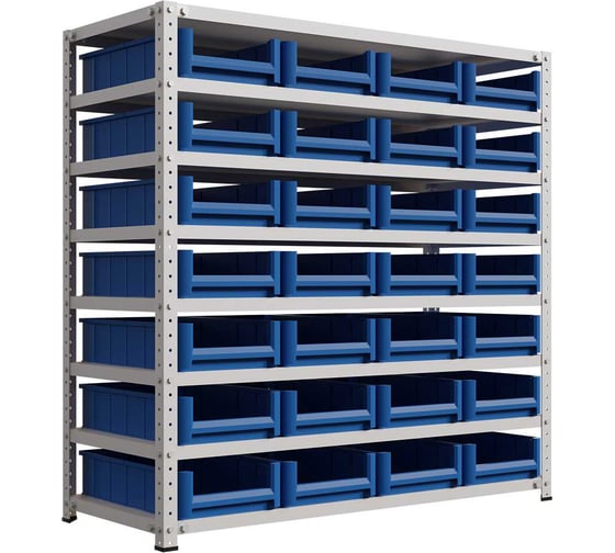 Стеллаж HONEYCOMB Optimus-box 1000x1000x400 с пластиковыми ящиками 4209 эконом M-НС10SK4209э