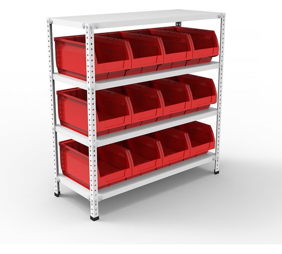Стеллаж HONEYCOMB Optimus-box 1000x1000x400 с пластиковыми ящиками 5004 M-НСТЯ101040(2)