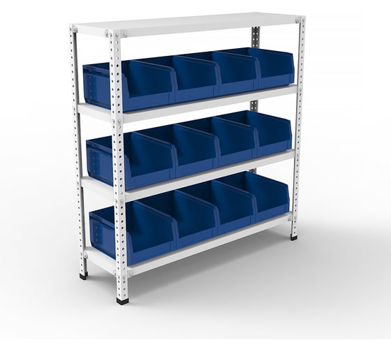 Стеллаж HONEYCOMB Optimus-box 1000x1000x300 с пластиковыми ящиками 12.412 M-НСТЯ101030(2)-12.412