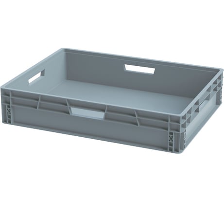 Ящик Sembol Plastik п/п, 800x600x170 мм, сплошной, усиленное дно, цв. серый 24291