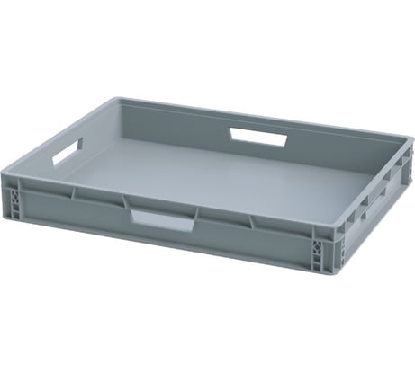 Ящик Sembol Plastik п/п, 800x600x120 мм, сплошной, усиленное дно, цв. серый 24289