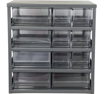 Металлическая кассетница СТАРКИТ темно-серая, 16 лотков LP30x91, 20 разделителей CCT30-91-DGR