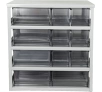 Металлическая кассетница СТАРКИТ светло-серая, 8 лотков LP30x183, 20 разделителей CCT30-183-LGR